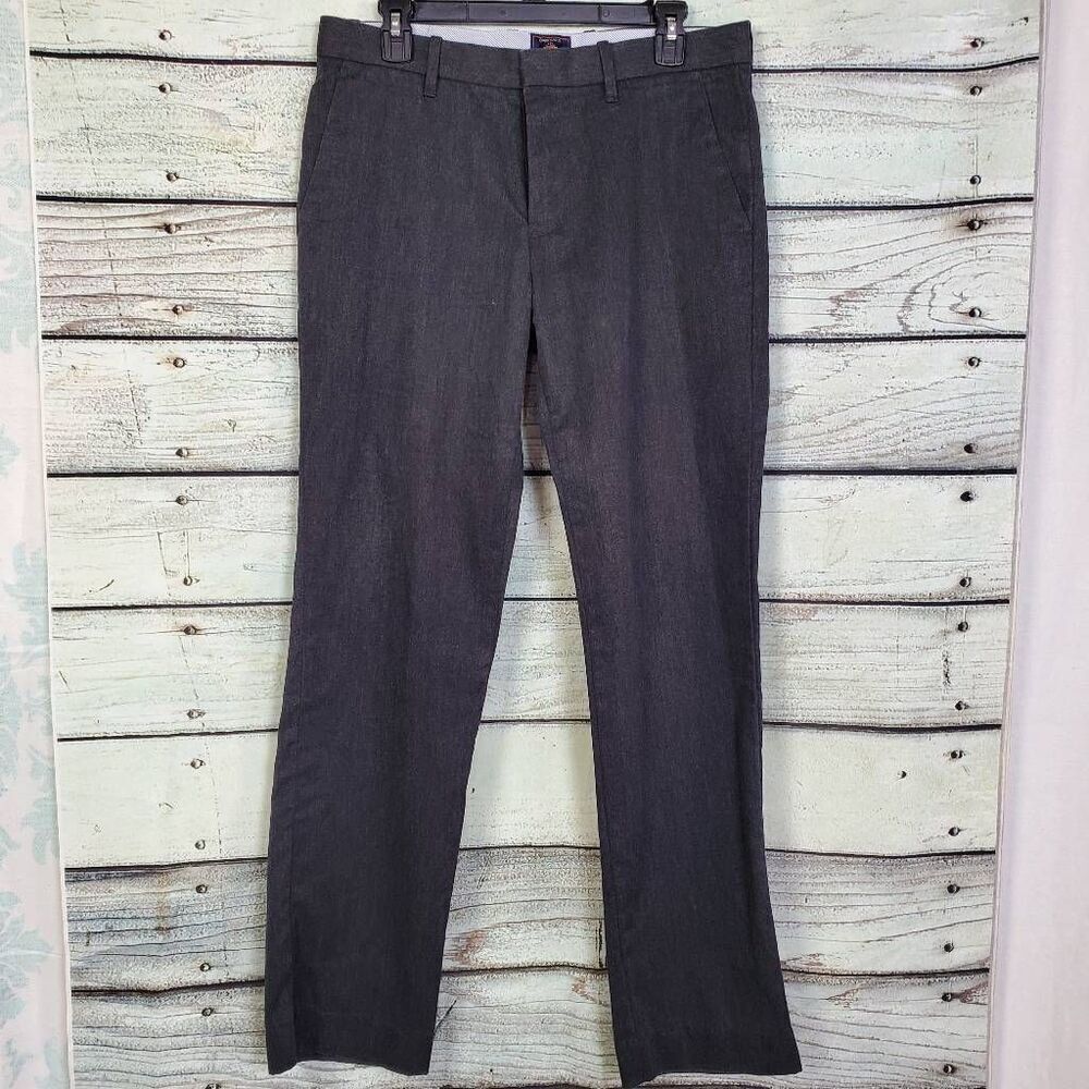 Gap Khakis Men's Tailored Straight Fit Pants 32x32 Charcoal Gray Dress Slacks